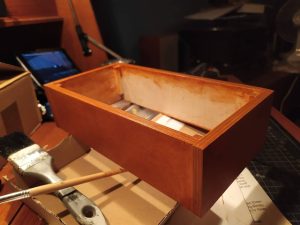 Finished stained wood synth case